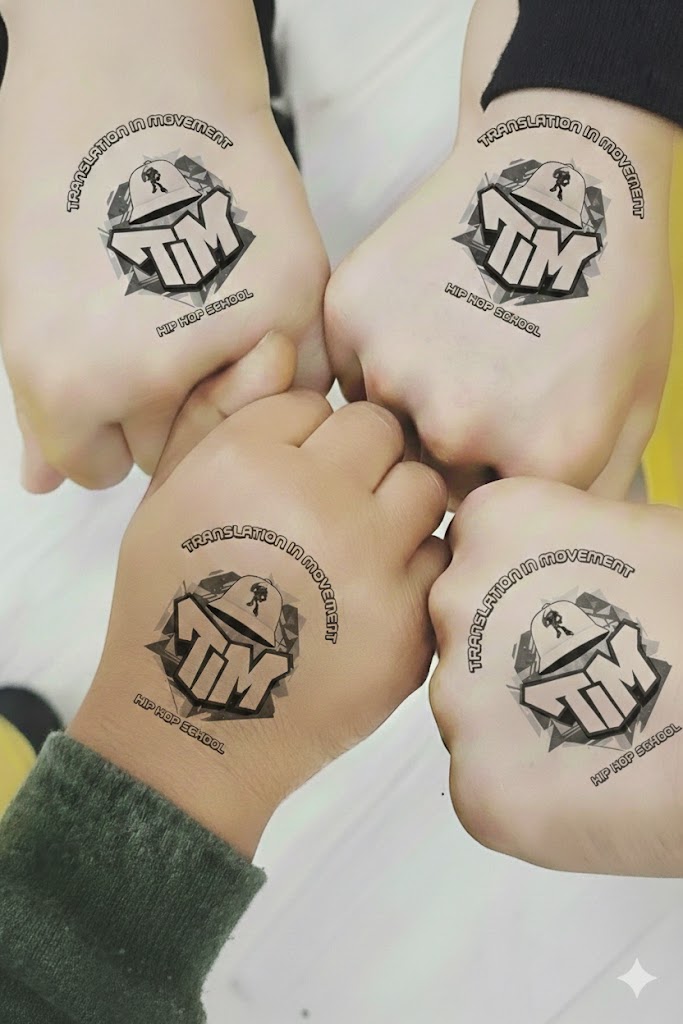 TIM Hip Hop School logo tattoos on students hands, Overland Park Kansas City